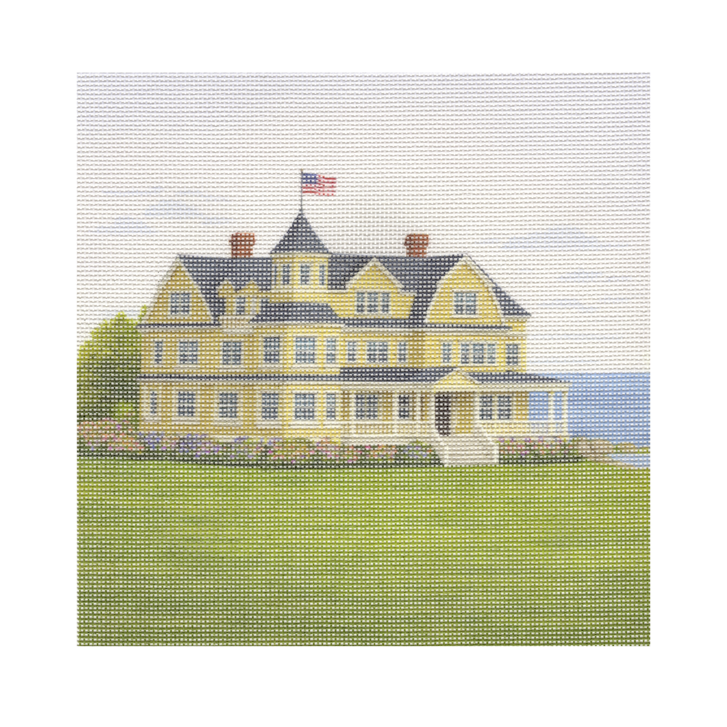 Seaside Estate — 12" x 12" Canvas