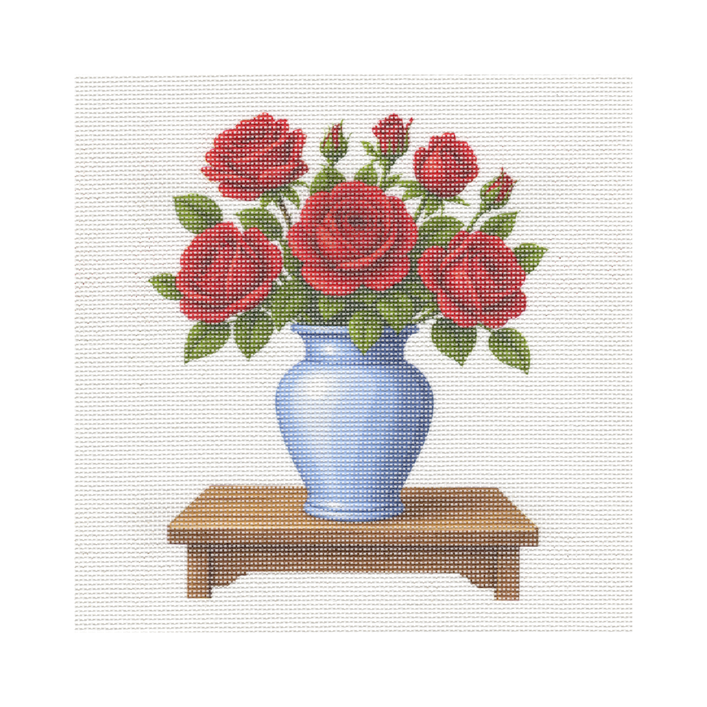 Vase with Roses — 12" x 12" Canvas
