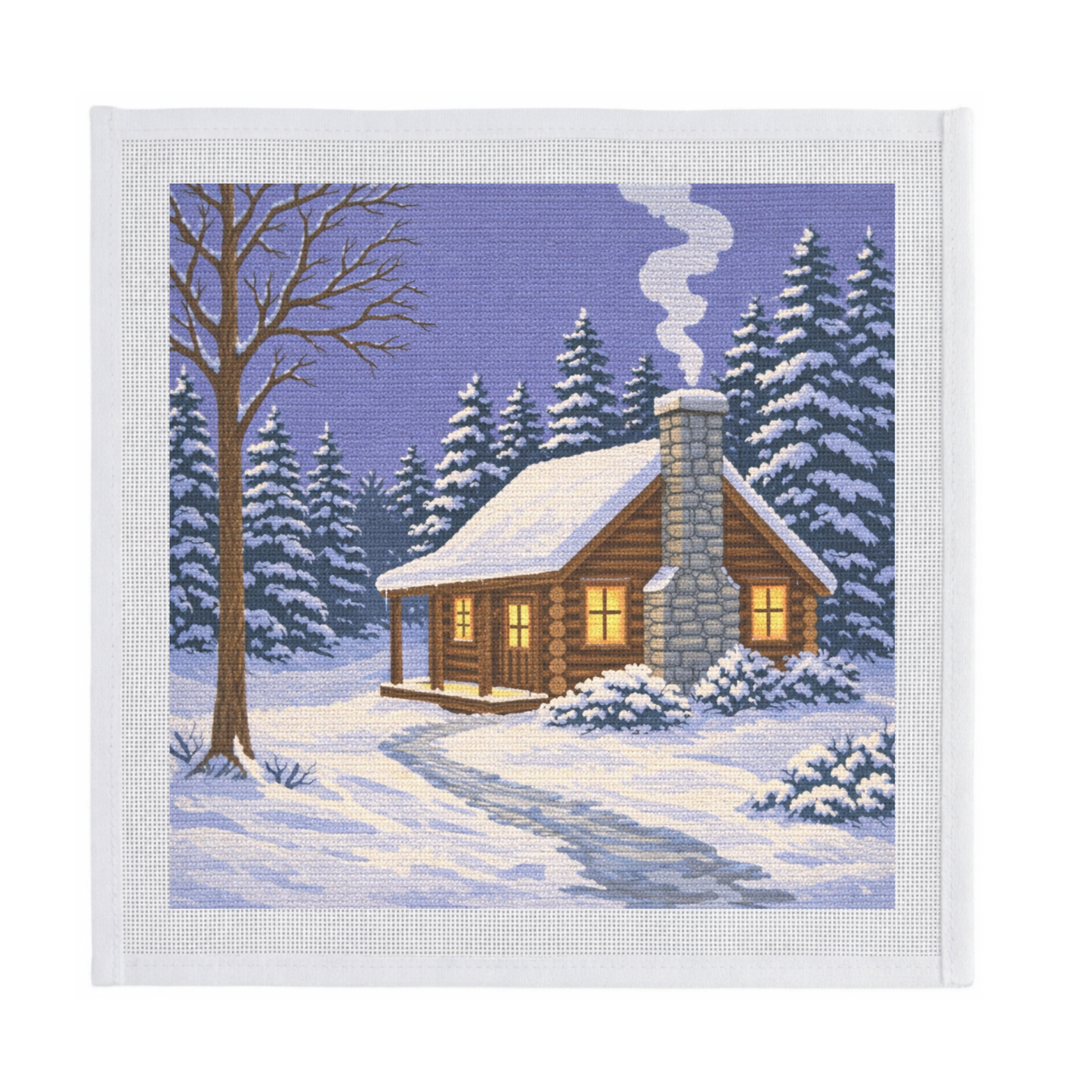 Cozy Log Cabin in Winter