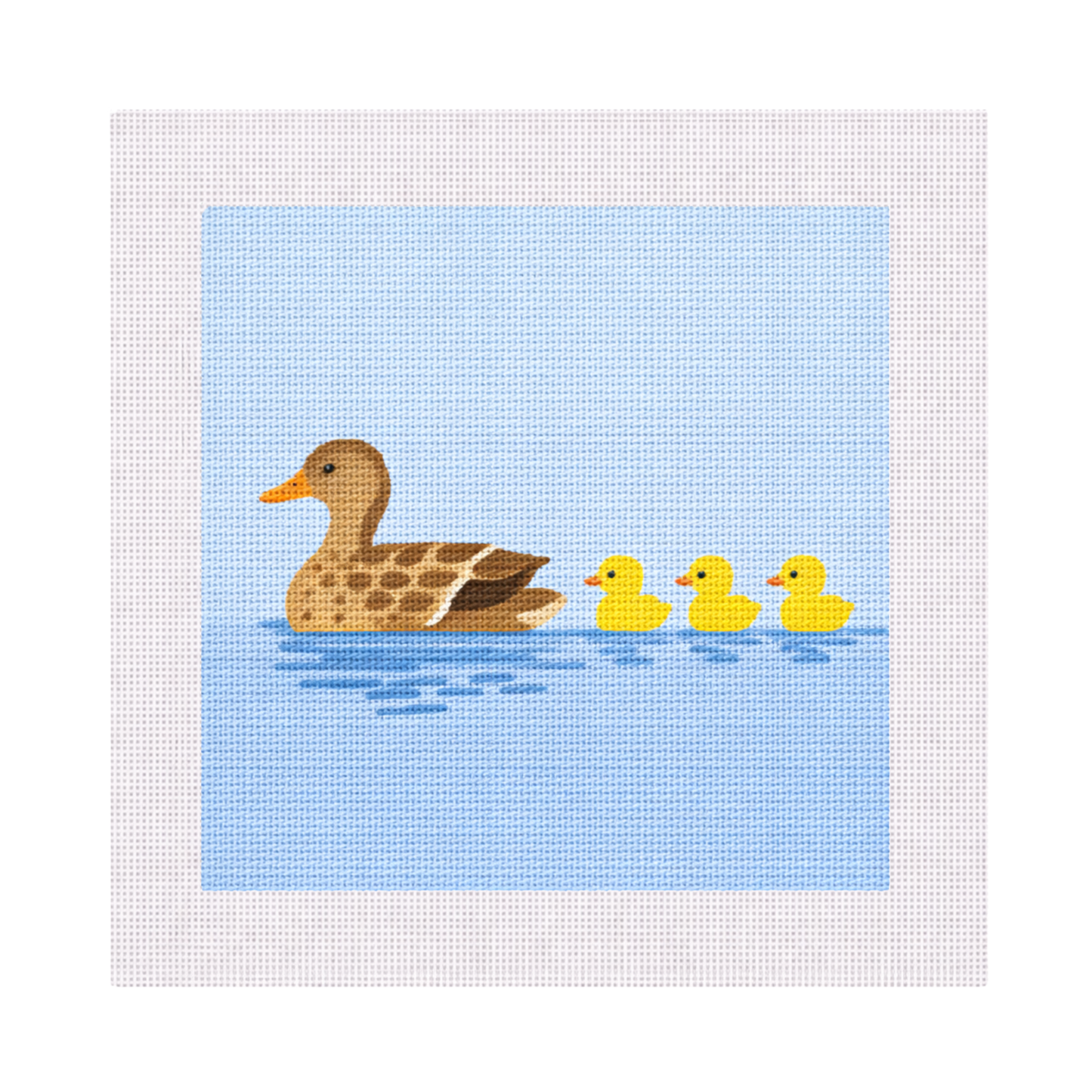 Duck with Ducklings — 8" x 8" Canvas