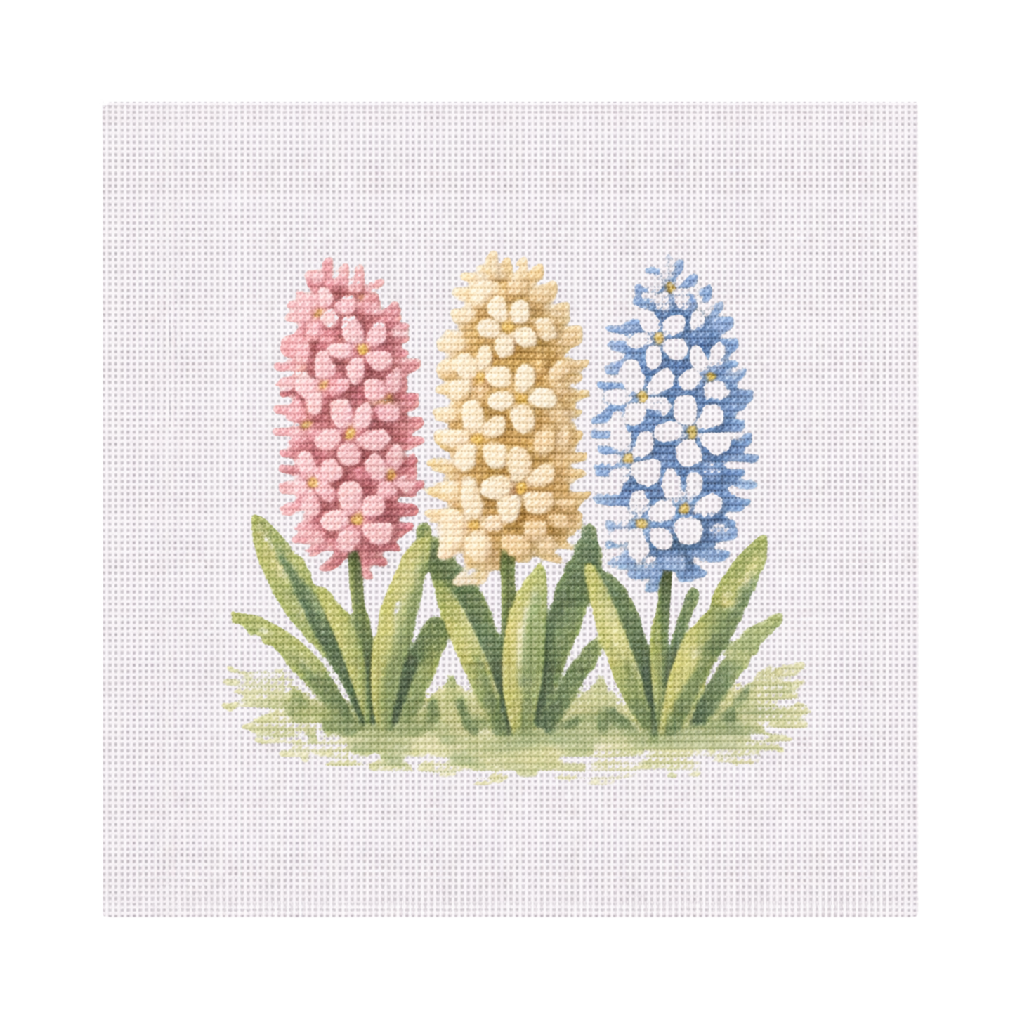 Flowering Hyacinths — 8" x 8" Canvas
