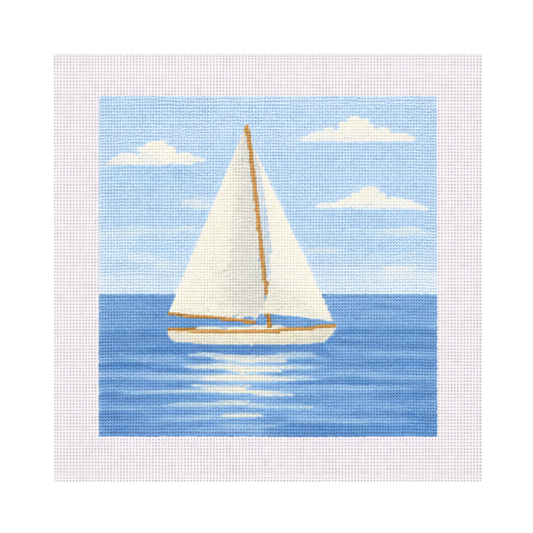 Sailboat at Sea — 12" x 12" Canvas
