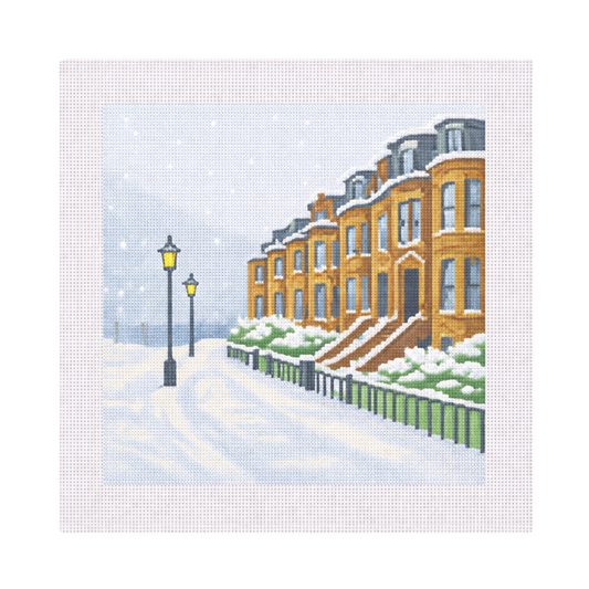 Back Bay Street in Winter — 12" x 12" Canvas