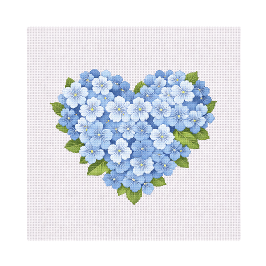 Hydrangea Heart — 8" x 8" Canvas