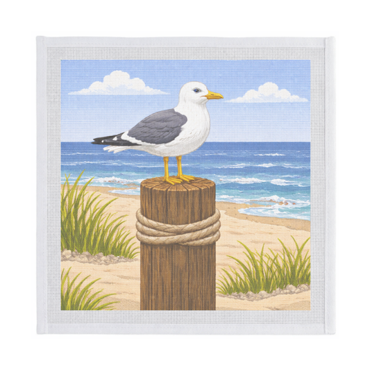 Seagull on Wooden Post