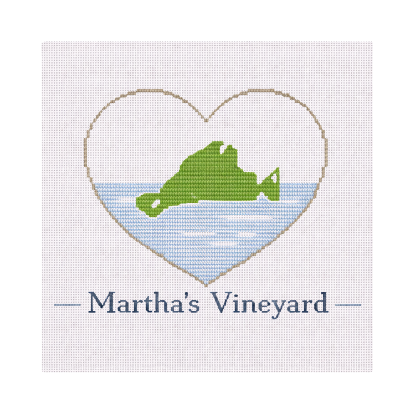 Martha's Vineyard Heart — 8" x 8" Canvas