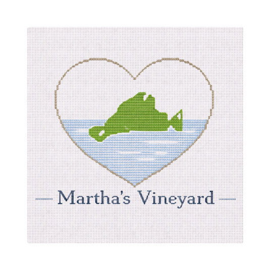 Martha's Vineyard Heart — 8" x 8" Canvas
