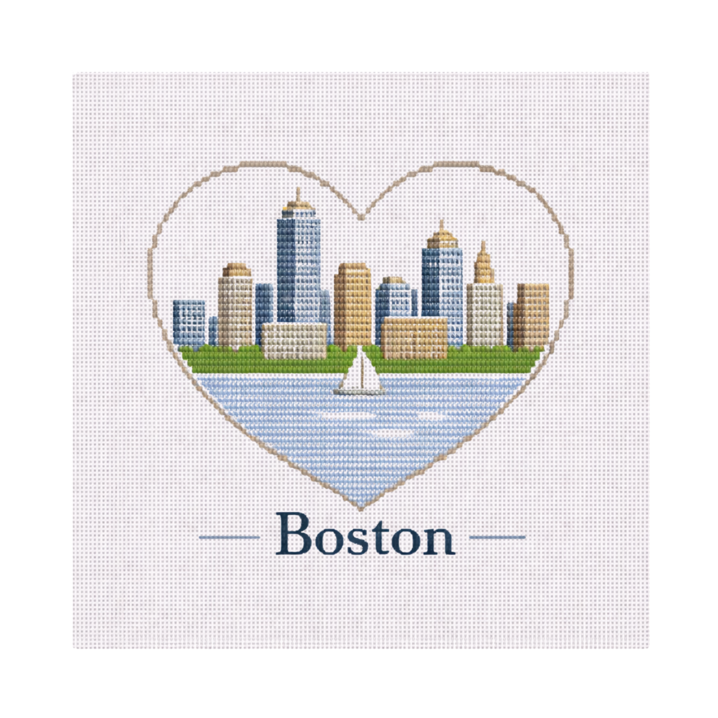Boston Heart — 8" x 8" Canvas