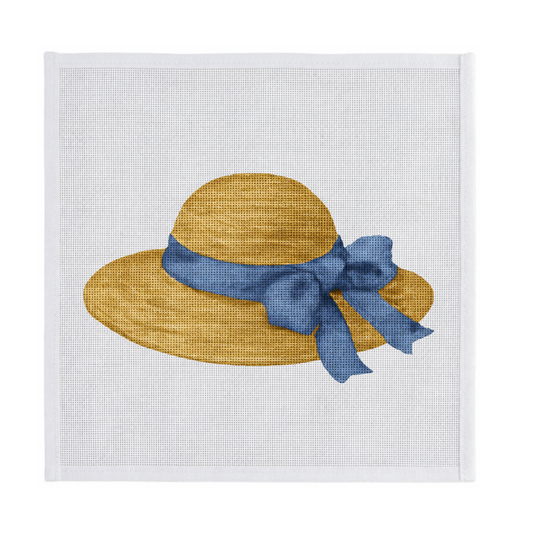 Summer Hat with Blue Ribbon