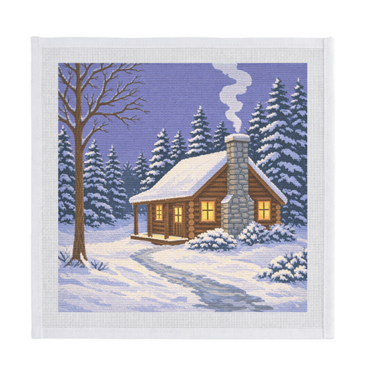 Cozy Log Cabin in Winter