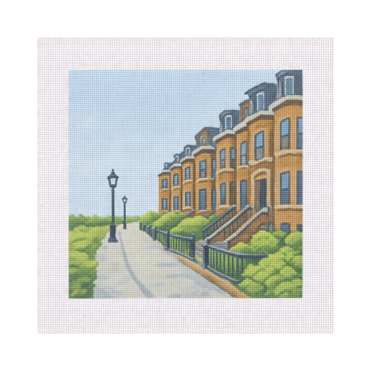 Back Bay Street in Summer — 12" x 12" Canvas