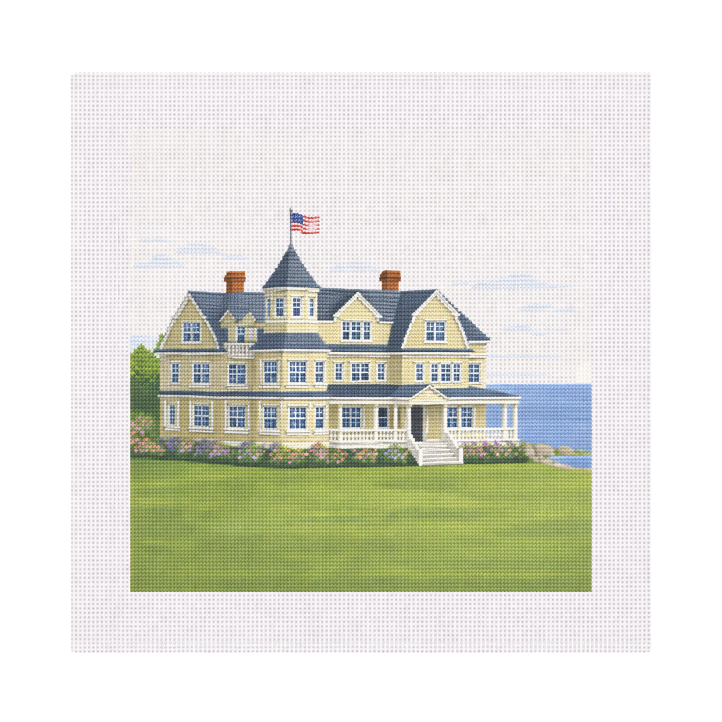 Seaside Estate — 12" x 12" Canvas