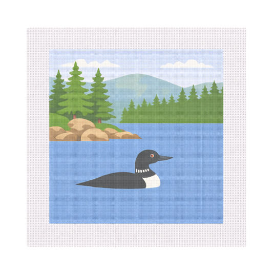 Loon on Lake — 12" x 12" Canvas