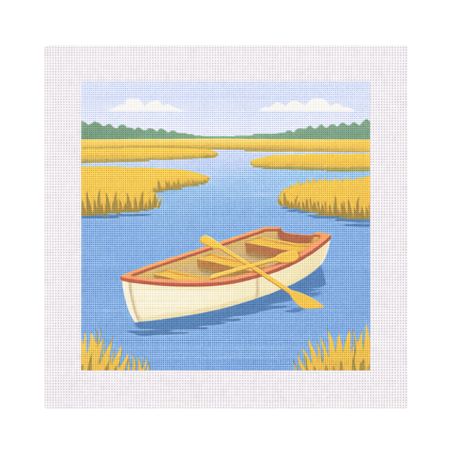 Rowboat in Marsh — 12" x 12" Canvas